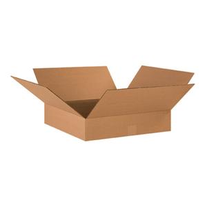 BOX USA 18184 Flat Corrugated Cardboard Box 18" L x 18" W x 4" H, Kraft, For Shipping, Packing and Moving (Pack of 25)