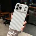 for iPhone 17 Pro Max Case Striped Phone Cases Cute Women Girly Trendy Shockproof Slim Soft TPU and Hard PC Protective Cover Orange
