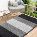 Kitinjoy Indoor Outdoor Door Mat, 48x32 Non-Slip Absorbent Dirt Trapper, Low-Profile Washable Inside Entrance Front Floor Mat, Sturdy Soft Entry Doormats for Entryway, Grey