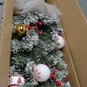 DDHS Small Flocked Christmas Tree,3ft Prelit Tabletop Christmas Tree, with 60 Lights, Ornaments Balls, Pine Cones Red Berries, Snow Xmas Tree Perfect for Holiday Christmas Home Decor