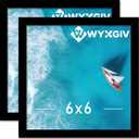 6x6 Picture Frame Set of 2, Lightweight yet Durable Black Frame with High-clarity Plastic Display 6 x 6 Inch Photo Horizontally/Vertically (2 Packs|Black|6"x6")