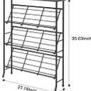 JZM Shoe Rack Storage, Narrow 4 Tier Metal Shoe Storage Shelf, Free Standing Shoe Racks, Space Saving Shoe Rack Organizer for Entryway, Hallway, Bedroom, Living Room(12-16 Pair), Large