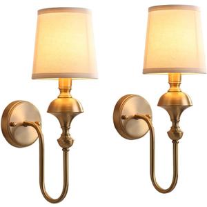 Brass Wall Sconce Set of 2, Classy Curving Arm Wall Light, Elegant Wall Mount Lamp for Mirror, Bedroom, Hallway (1 Light)