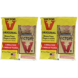 Woodstream Victor Wooden Mouse Pedal Trap Kills Rats House Mice Non Toxic 2 Count (Pack of 12)