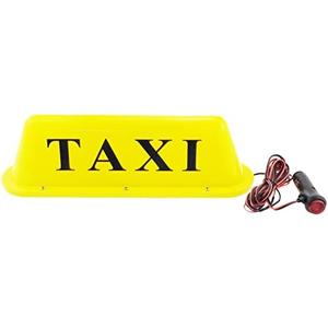 Multiple Colors 12V LED Magnetic Taxi Sign Roof Top Car Super Bright Light Lamp with 3 Meter Power Plug Line(Case Color:Yellow, Light Color: White)
