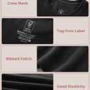 BAMBOO COOL Women's Seamless Tight T-Shirts Slim Fit Basic Ribbed Tees Short Sleeve Crew Neck Top (Black, XL)