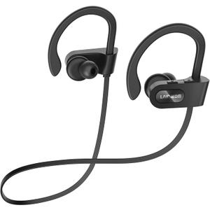 Bluetooth Headphones, Deep Bass Wireless Running Headphones w/16 Hrs Playtime, Bluetooth Earbuds in-Ear w/Earhooks, IPX7 Waterproof Sports Earphones with Microphone for Calls (Black)