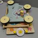 GiggleGems Wooden Baby Walker, Multiple Learning Activities Center Develops Motor Skills for Infant to Toddler, Push and Pull Walkers with Wheel for Boys Girls