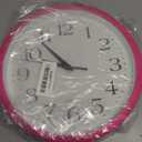 Bernhard Products Pink Wall Clock 10 Inch Silent Non Ticking Battery Operated Quality Quartz Round Easy to Read Home/Office/Kitchen/Nursery/Girl's Bedroom/Classroom/Kids Playroom/School Clock