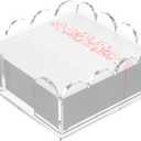 YAGELI Acrylic Napkin Holder for Cocktails  Clear Scalloped Tray and Dispenser for Kitchen, Dining, Bar  Organizes Flat Paper Towels & Disposable Napkins for Weddings, Home, Hotel5.9x5.9in)