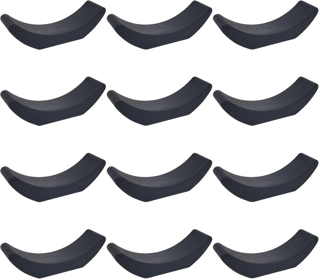 12 Pack Dumbbell Saddles, Heavy Duty Anti-Roll Dumbbell Cradles for Rack or Floor, Non-Slip Plastic Dumbbell Holder for Round & Hex Weights, Home Gym Weight Storage Accessories Replacement