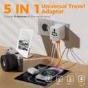 TESSAN Universal Travel Adapter, International Power Adapter with 2 USB C 2 USB A Ports, Travel Plug Adaptor Worldwide for US to Europe UK Italy Ireland Australia France Germany(Type C G A I)