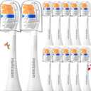 Electric Toothbrush Replacement Heads Compatible with Philips Sonicare Handles 12 Pack Tooth Brush Head with W Shaped Bristles and Clear Cap for Adults Men Women - White