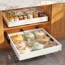 Pull Out Cabinet Organizer for Kitchen,Full Expandable Width 12"-19" Depth 16"-22" Cabinet Drawers Slide Out No Drill Adhesive,Cabinet Pull Out Shelves for Kitchen Pots Pans Spices 2Pack