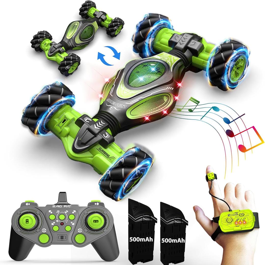 1:12 Hand Gesture Sensing Rc Stunt Car Large Drifting Rc Car with Watch Hand Controlled Twist Cars Offroad 360 Rotation with Lights Music, Birthday Xmas Gifts for Boys Adults Kids