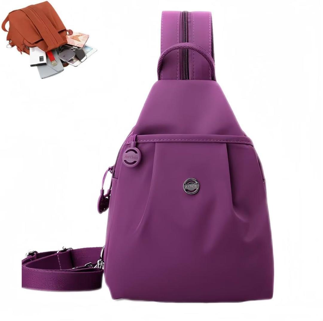 Waterproof 2-Way Commuter Bag, Convertible Tote Backpack, Anti-Theft Work Bag for Women, 30x21x14cm (Purple)
