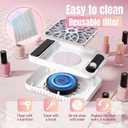 Nail Dust Collector Vacuum for Nail Techs Powerful Suction, Quiet 3-Speed Fan, Reusable HEPA Filter, One-Knob Control, Compact Portable for Gel/Acrylic Nails, Salon & Home