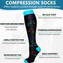6 Pack Copper Compression Socks for Women and Men Circulation-Best Support for Medical,Running,Nursing,Athletic (Black)