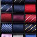 kaxilu Neckties for Mens 15pcs Assorted Zipper Ties for Men, Silky Zip Up Ties, Men's Adjustable Pretied Ties Set (Size-19"x3.3"[48*8CM], Multicolor-[15pcs]19"x3.3")