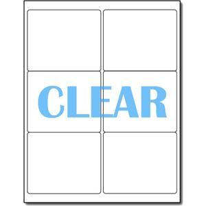 Crystal Clear Shipping Labels for Laser Printers - 4" x 3 1/3" - 6 per Sheet - 10 Sheets / 60 Labels