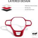 Steering Wheel Cover Trims for Honda Civic 2022-2025, for CRV CR-V 2023 2024 2025 Accessories Car Sporty Interior Decal (Red)