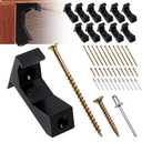 CNQLIS Squeaky Wood Relief Floor Repair Kit Can be Safely Used on Any 5/8 inch or Thicker subfloor,Eliminating Squeaky Floor Sounds,with Holes(Black,12 Pcs)