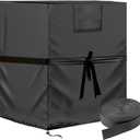 Air Conditioner Cover for Outside Units with Windproof Straps & Reinforced Buckles 420D Heavy Duty Square ac Covers Outdoor Protects HVAC Condenser From Winter Rain Snow Ice Dust Up to 24x24x30 inches