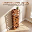 HOMEFORT 10-Tier Corner Shoe Tower - Double Rows, Slim Shoe Stand for 20 Pairs - Entryway, Hallway, Closet (Walnut), 11.02"D x 20.47"W x 62.2"H