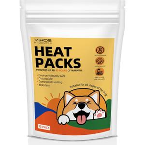 (15-Pack Upgraded Heat Packs for Newborn Puppy, Anxiety Dog Toys Replacement Heat Packs, Disposable Puppy Warmers - Lasting for Approximately 40 Hours