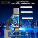 3 x Apple MFi CertifiediPhone 16 Car Charger, Rombica 52.5W PD/QC Car Power Cigarette Lighter Adapter USB C Fast Charging with Type-C Braided Cord for iPhone 16/16 Pro Max/15/15 Pro/Galaxy S25/S24/Pixel