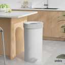 Umbra Vento Kitchen Trash Can, Open Top 16.5 Gallon Garbage Can, Grey