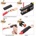 25Pcs 4 AWG 3/8 Heavy Duty Battery Cable Ends 4 Gauge Wire Connectors 4 Gauge Battery Cable Lugs Copper Wire Lugs Copper Ring Terminals