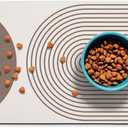 Dog Food Mats for Floors Waterproof, Cat Water Bowl Mats Pet Feeding Absorbent Mat Placemats for Food and Water Brown Bohemia 17 * 30 inch (Beige)