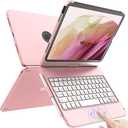 TQQ Touch for iPad (A16) 11th Generation Case with Keyboard (11", 2025) & 10th Gen (10.9", 2022) - 360° Rotatable, Thin & Light, Multi-Touch Trackpad for iPad (A16) 11th/10th Gen (Pink)