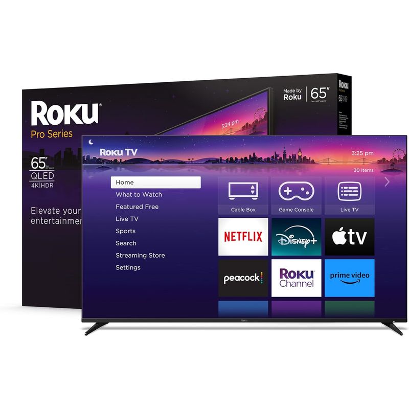 Roku Smart TV 65-Inch Pro Series 4K QLED RokuTV with Backlit Roku Voice ...