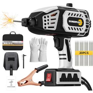 Portable Welding Machine 110V Handheld: Portable Hand Held Welder Machine with 20PCS Rods & IGBT Inverter 5 Variable Current Adjustment - SUNSIMIAO Electric ARC Welder Gun Fits for 3/32" Wire Rods