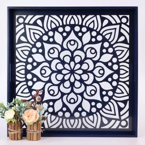 Wooden Extra Large Serving Tray with Handles, 20" Wood Couch Ottoman Tray for Living Room, Decorative Tray for Coffee Table Kitchen Counter, Candle Perfume Tray Displayed for Bedroom