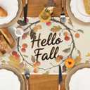2 x Thanksgiving Table Runner, Hello Fall Pumpkin Hawthorn, Fall Table Decor Centerpieces for Home Kitchen Party Decorations 13x72 Inch