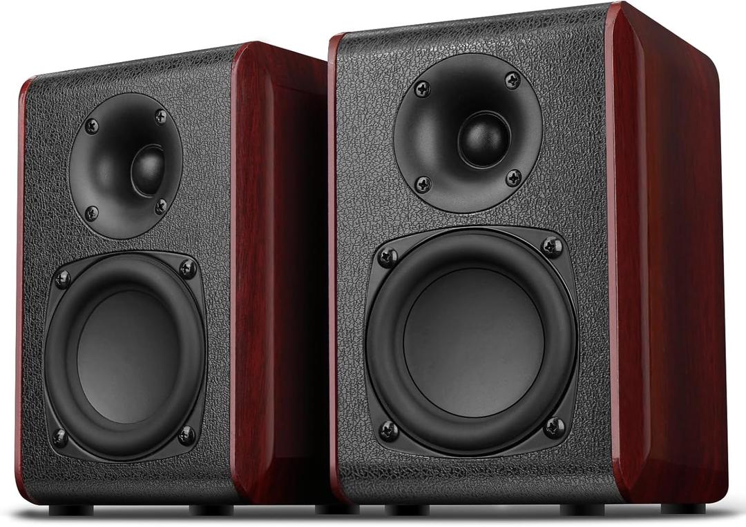 Saiyin Passive Bookshelf Speakers with 3.5 inch Woofer, Home Desktop Stereo Speakers,Amplifier or Receiver Required, Passive Surround, Front Speakers for PC/Gaming/Turntable,4 Ohms, Wall Mountable