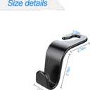 Car Back Seat Headrest Hooks, 4 Pack Black Stylish Back Seat Hanger for Car Handbag Clothes Coats Grocery Bags, Car Interior Accessories (Black2)