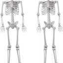 2Packs 5.4ft Halloween Human Skeletons Life Size Full Body Bones with Movable Joints for Halloween Props Spooky Party Decoration