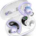 Wireless Earbuds Bluetooth Headphone Sport, Bluetooth 5.3 Earbud 3D HiFi Stereo Over Ear Buds, 48Hrs Earhooks Earphone with Noise Cancelling Mic, IP7 Waterproof Headset for Workout/Running/Gym, Purple (800 mAh)