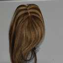 REECHO Human Hair Toppers for Women Real Human Thick Hair Topper Invisible Wiglett for Daily Wear Adding Instant Volume, Medium Brown with Highlights (3.6x4.6")