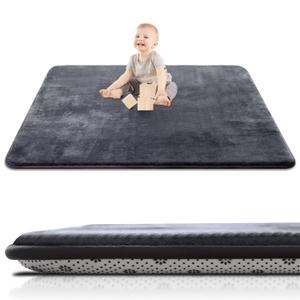 Thick Baby Play Mat for Floor,50 x 50 Playpen Mat,Tummy Time Foam Mat,Ultra Soft Support & Plush Feel,Easy Care with Non-Slip Cushioned for Infant,Kids and Toddler Crawling, Dark Grey (50"x50")