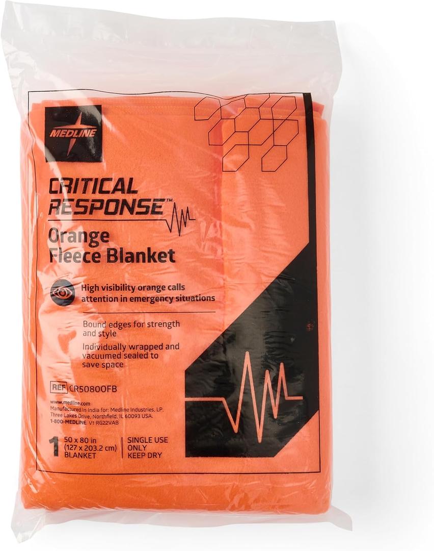 Medline Orange Blanket 50 x 80, Throw