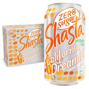 Shasta Zero Sugar California Dreamin' | Citrus & Tropical Flavor | 12-Pack of 12oz Cans | Sugar-Free, Caffeine-Free Soda with Bright, Refreshing Vibes (EXP 06/30/27)