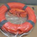 Life Ring Buoy Boat Safety Throw Ring with Water Floating Lifesaving Rope 98.4FT Set, Outdoor Professional Throwable Flotation Device