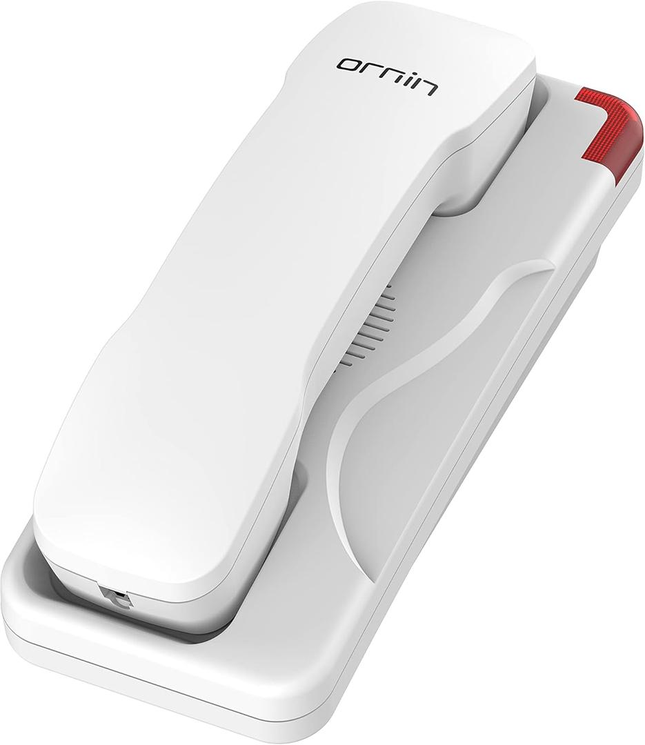 T108 Trimline Corded Telephone, SOS Key, Wall Mountable, Hotel and Home use Phone(White)