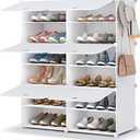 HOMIDEC Shoe Rack, 6 Tier Shoe Storage Cabinet 24 Pair Plastic Shoe Shelves Organizer for Closet Hallway Bedroom Entryway