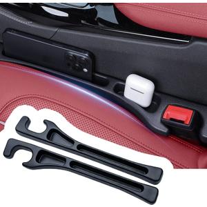 Roseye Car Seat Gap Filler 2-Pack - Universal Seat Gap Organizer to Stop Items Falling Between Seats, Car Essentials Accessories with Phone Holder